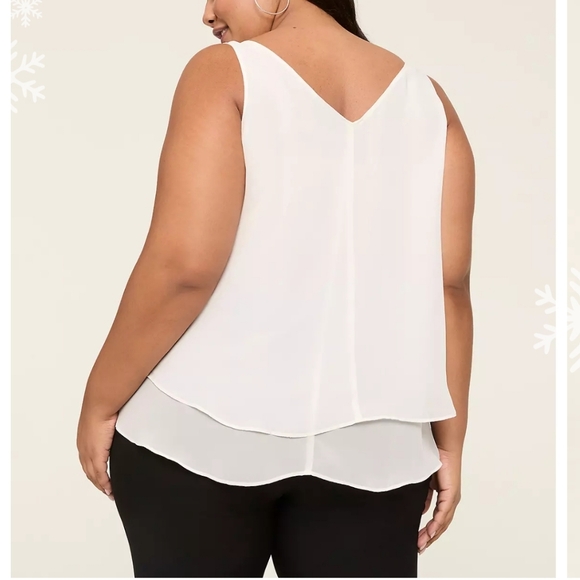EUC - Lane Bryant Light Cream Colored Layered Dress Tank Top, woman's size 20. - Picture 2 of 10
